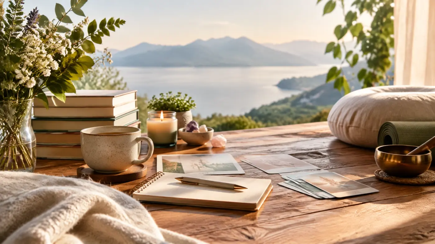 A calm, sunlit still life for a moment of wellbeing